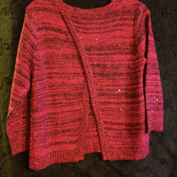 Juniors OhMG! Size XL Hot Pink-Black Sweater - Picture 4 of 5
